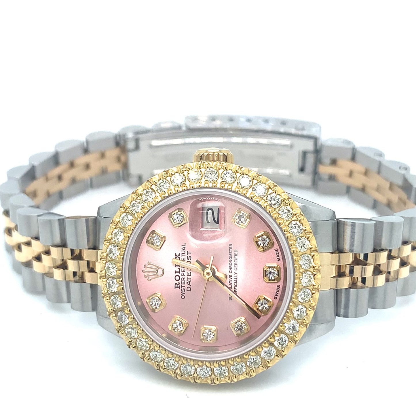 Rolex Diamond Bezel Diamond Pink Dial 26mm