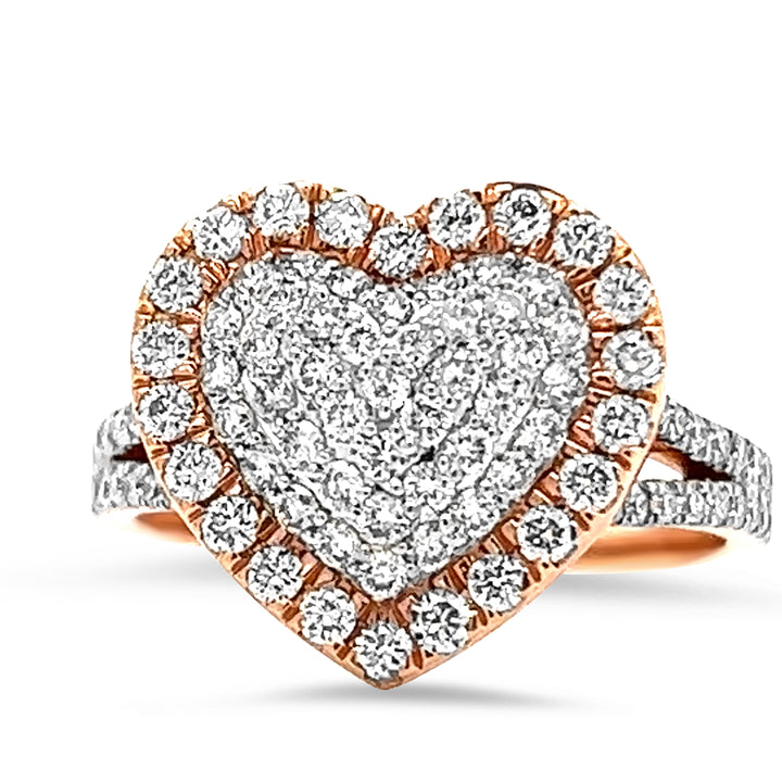 Diamond Rose Heart Ring