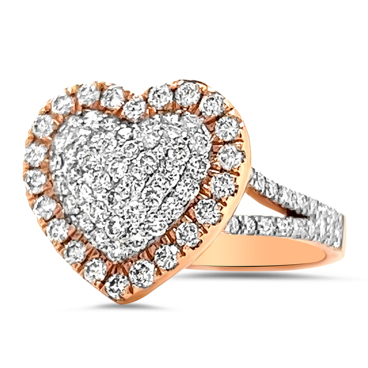 Diamond Rose Heart Ring