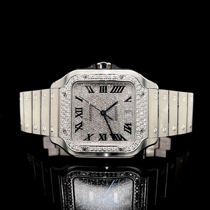 Large Cartier Santos Diamond Bezel