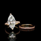 2CT Diamond Marquise Engagement Ring Set