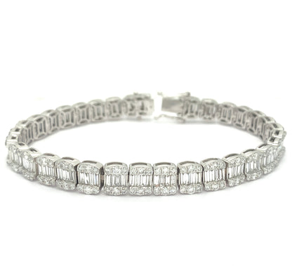 8MM Diamond Baguette Tennis Bracelet