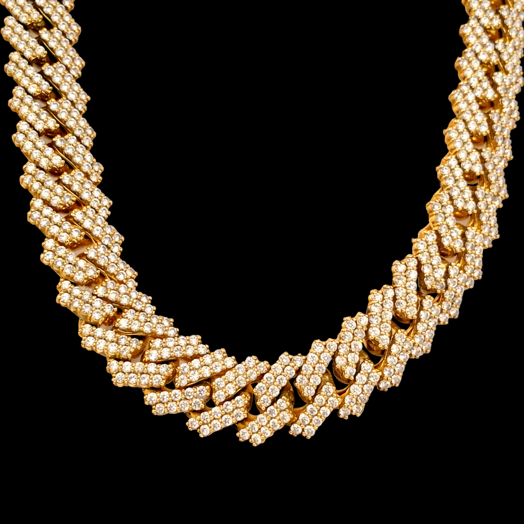 12.5MM Prong Set Diamond Cuban Chain