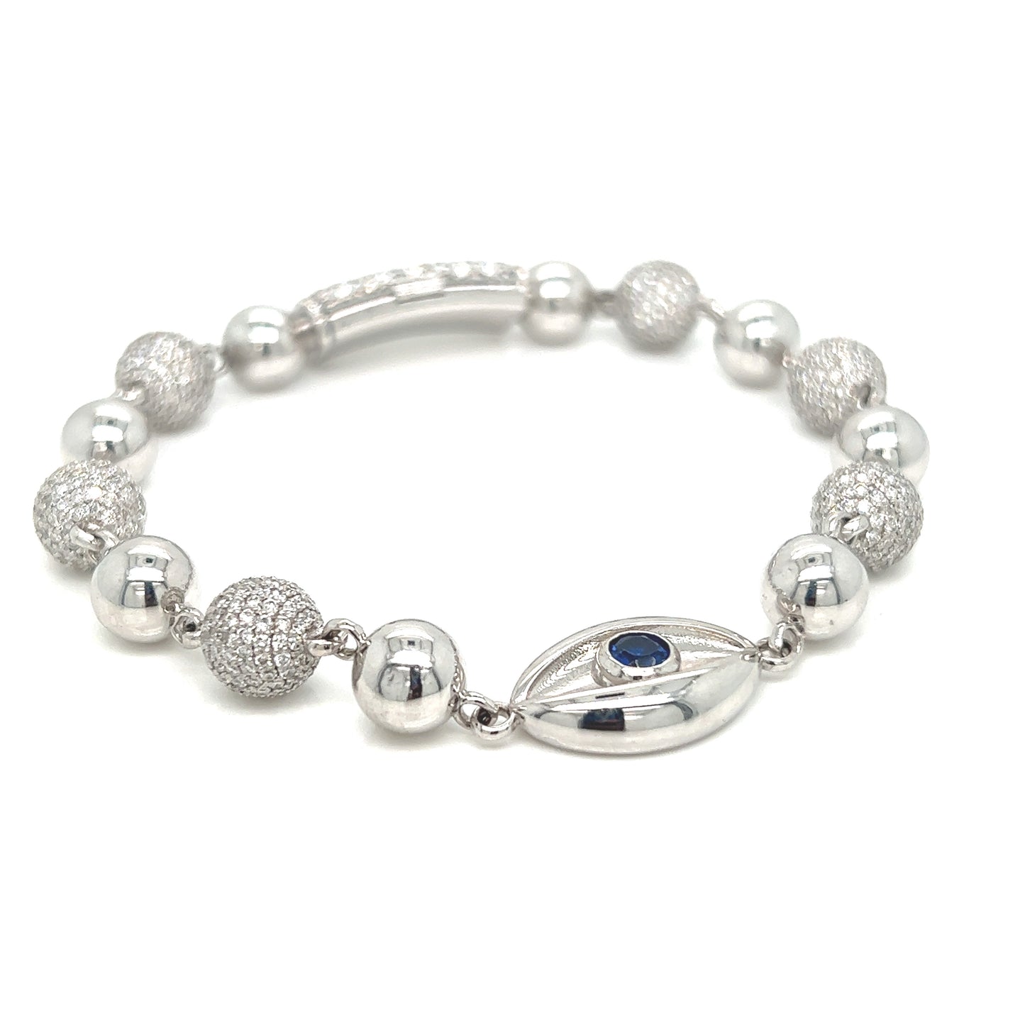 14KT Diamond and Gold Evil Eye Bracelet