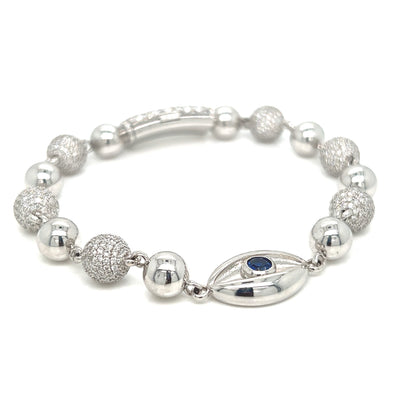 14KT Diamond and Gold Evil Eye Bracelet