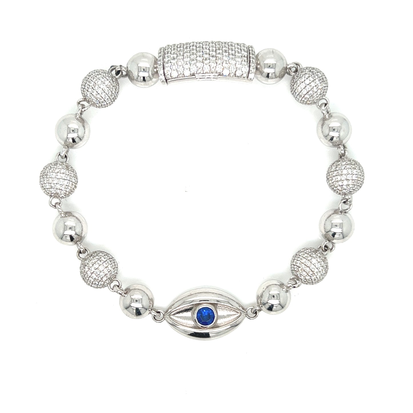 14KT Diamond and Gold Evil Eye Bracelet