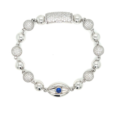 14KT Diamond and Gold Evil Eye Bracelet