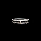 14K Gold and Diamond Dainty Textured Ring