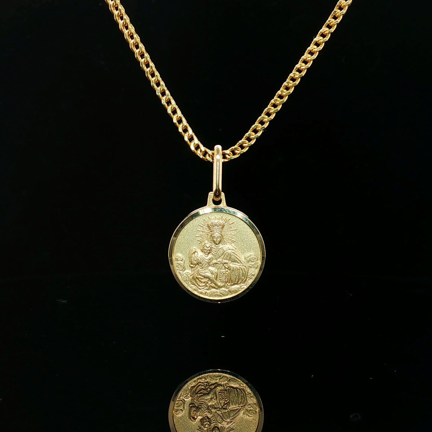 14k Gold Virgin Mary Pendant