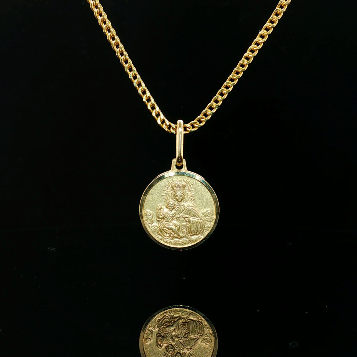 14k Gold Virgin Mary Pendant