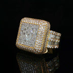 Diamond Mens Ring 14k Gold 8 CT Emerald Cut
