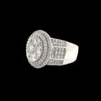 Round Brilliant and Princess Cut Double Halo Ring