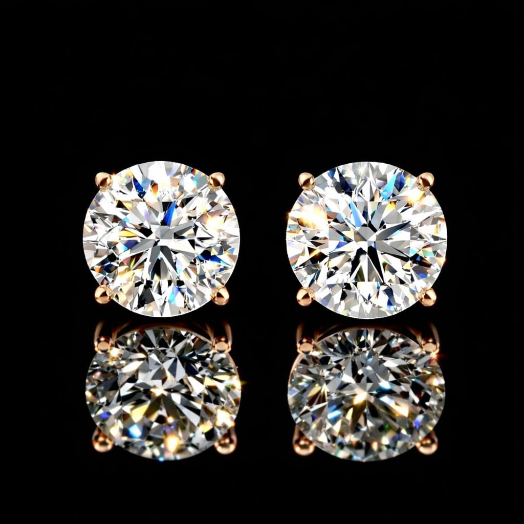 4CT Total Lab Diamond Stud Earrings