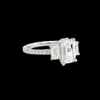 Emerald-Cut Lab Diamond Halo Ring