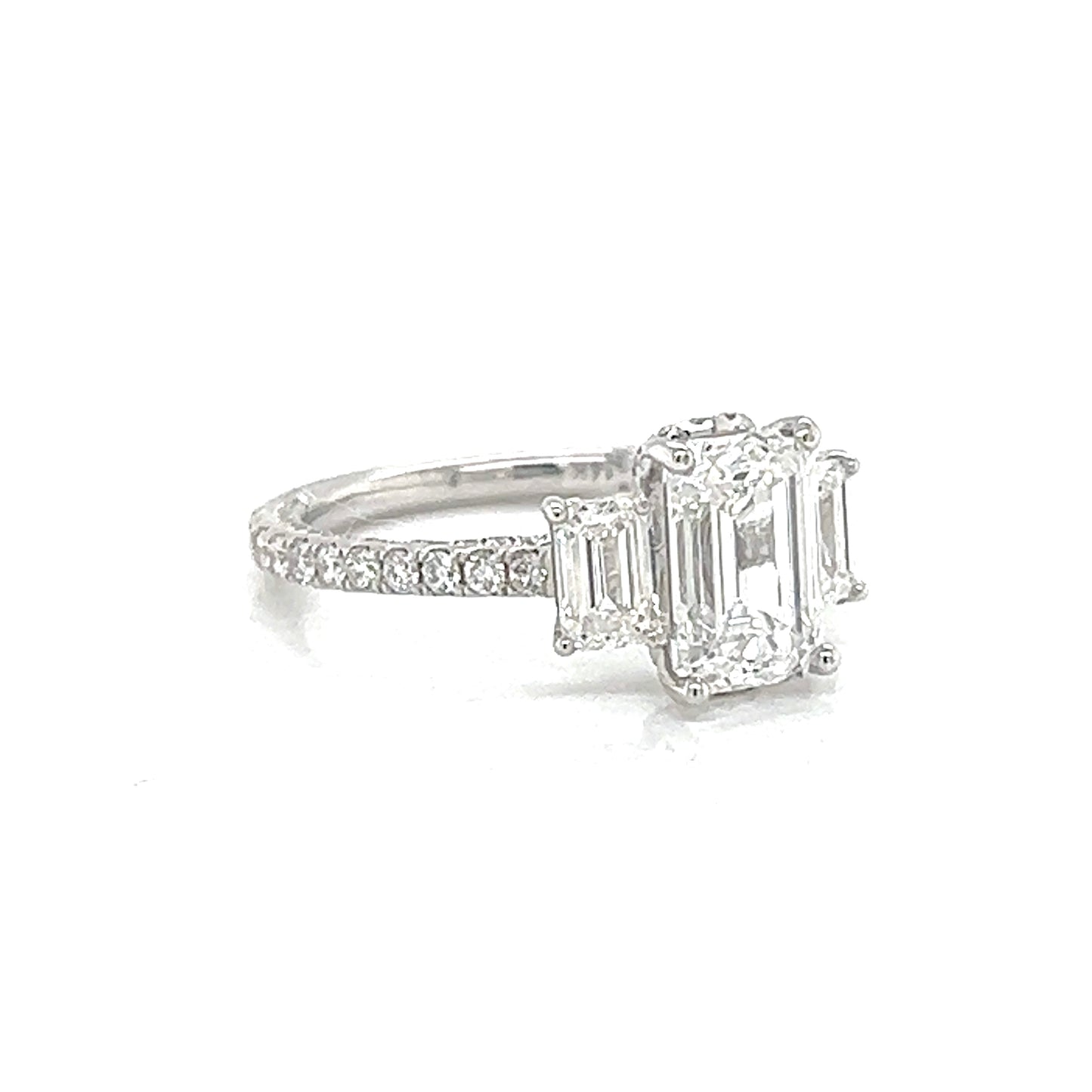 Emerald-Cut Lab Diamond Halo Ring