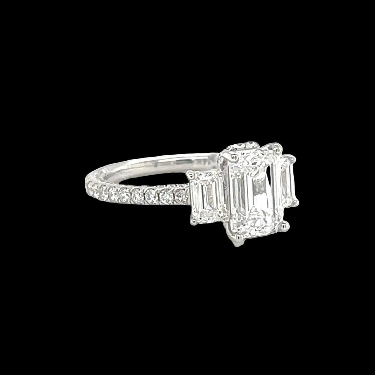 Emerald-Cut Lab Diamond Halo Ring