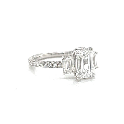 Emerald-Cut Lab Diamond Halo Ring