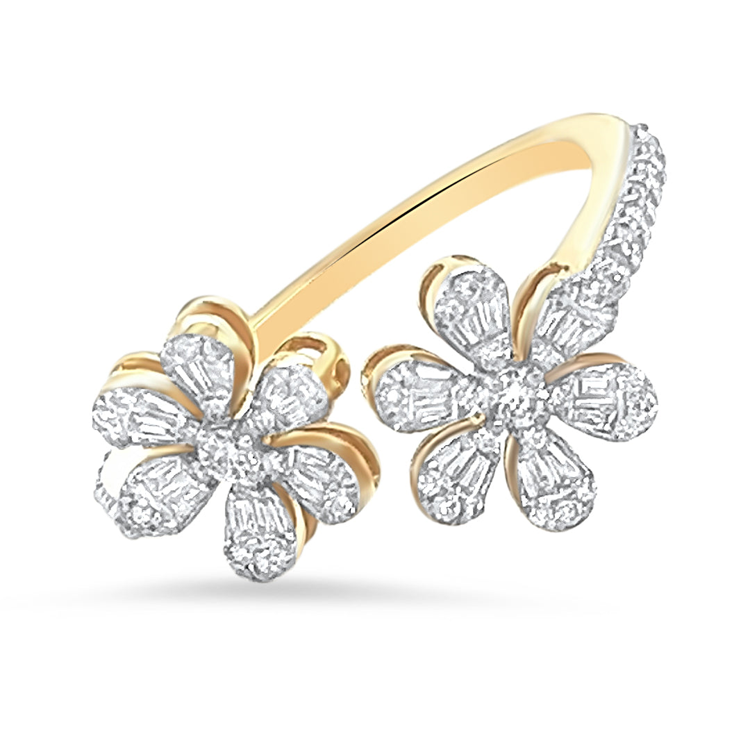 Flower Petal Diamond Ring