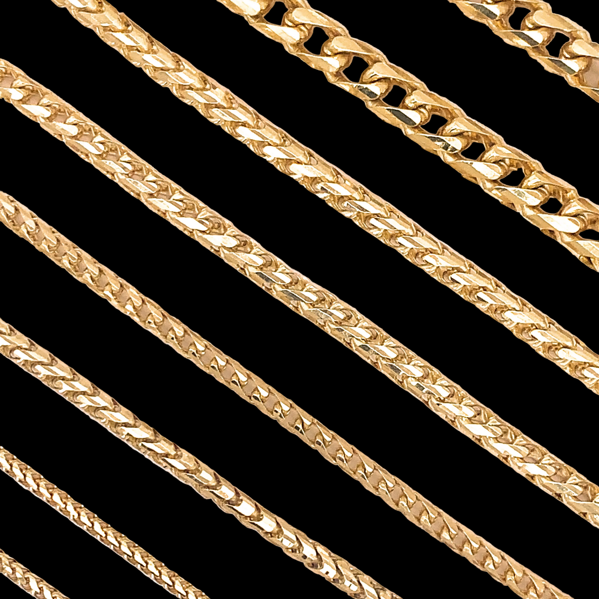 Solid 14k Gold Franco Chains