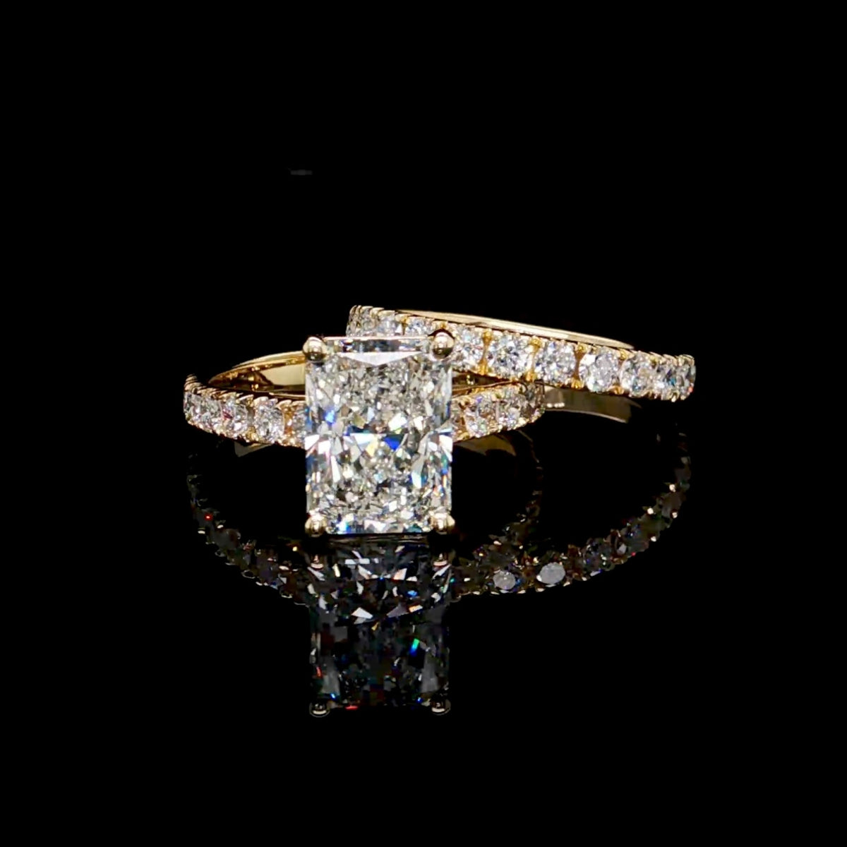 Radiant Diamond Ring Set