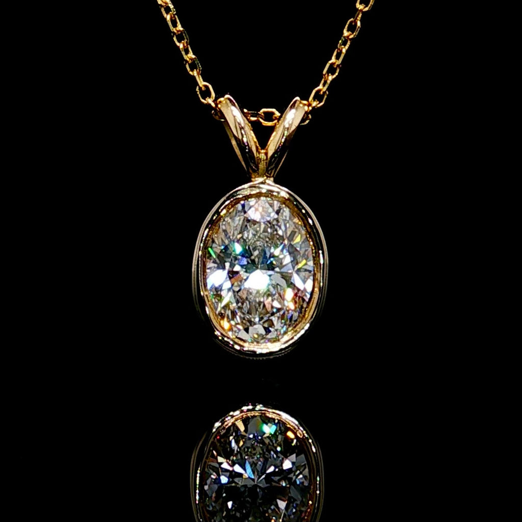 Oval Shape Diamond Pendant
