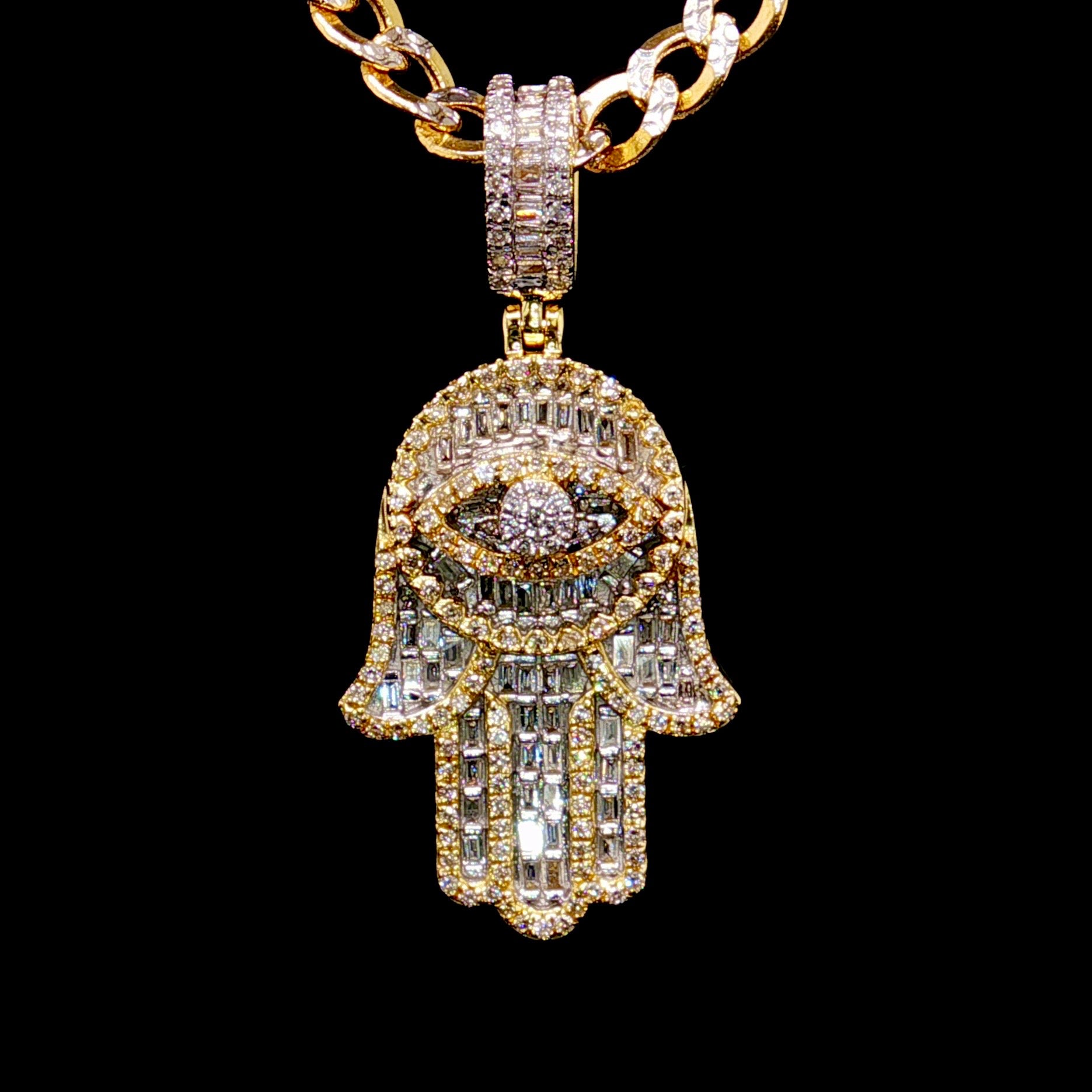 Hamsa Evil Eye Diamond Pendant