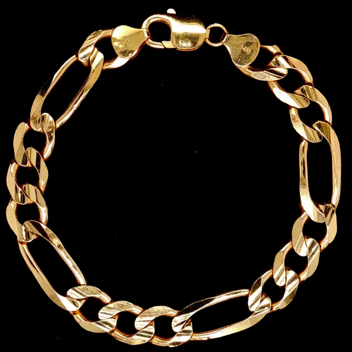 10MM Solid Figaro Bracelet 14K Gold