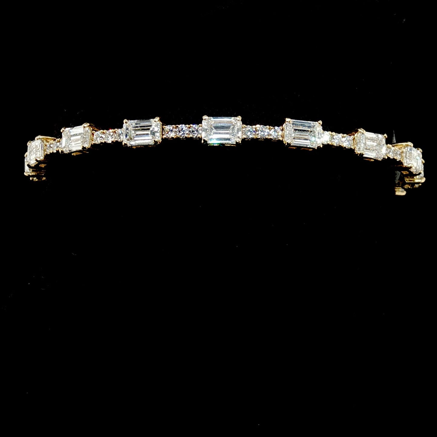 14K Yellow Gold Diamond Bangle Bracelet