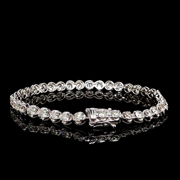 Platinum Diamond Tennis Bracelet 4MM