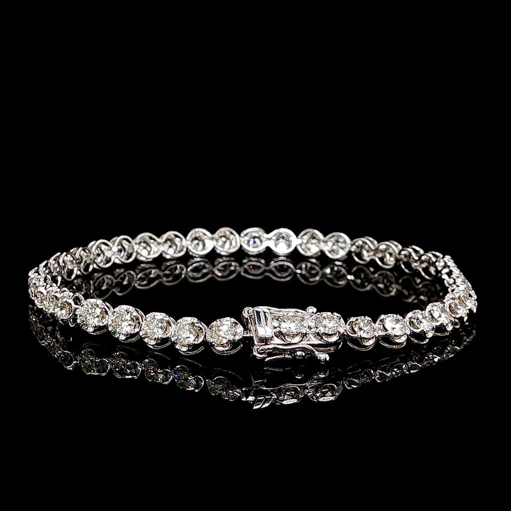 Platinum Diamond Tennis Bracelet 4MM