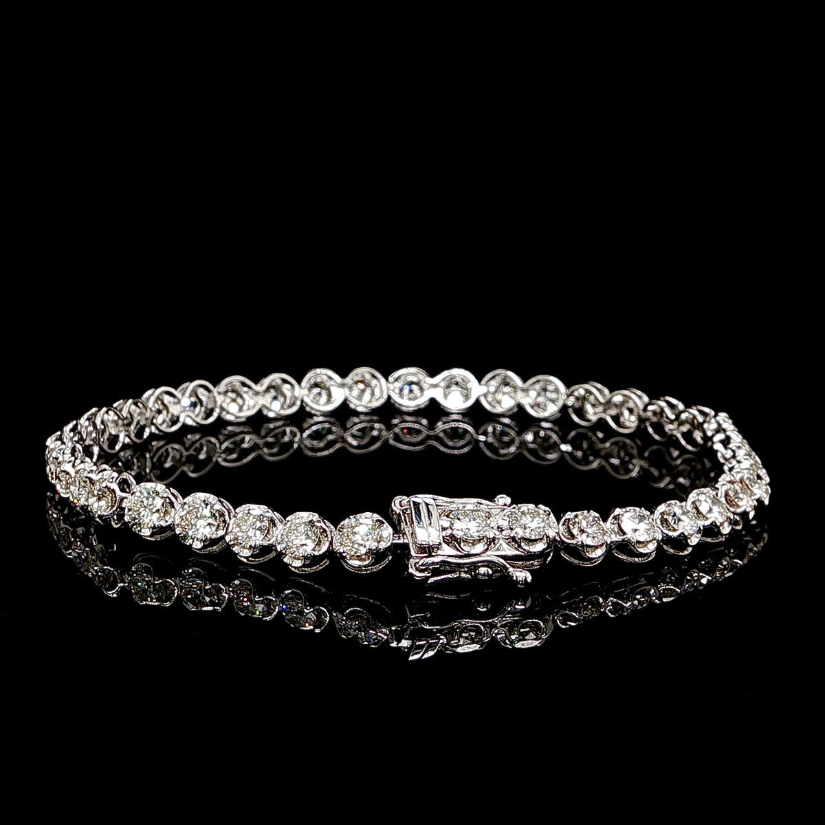 Platinum Diamond Tennis Bracelet 4MM