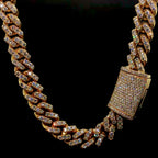 10Kt Prong Set Diamond Cuban Chain