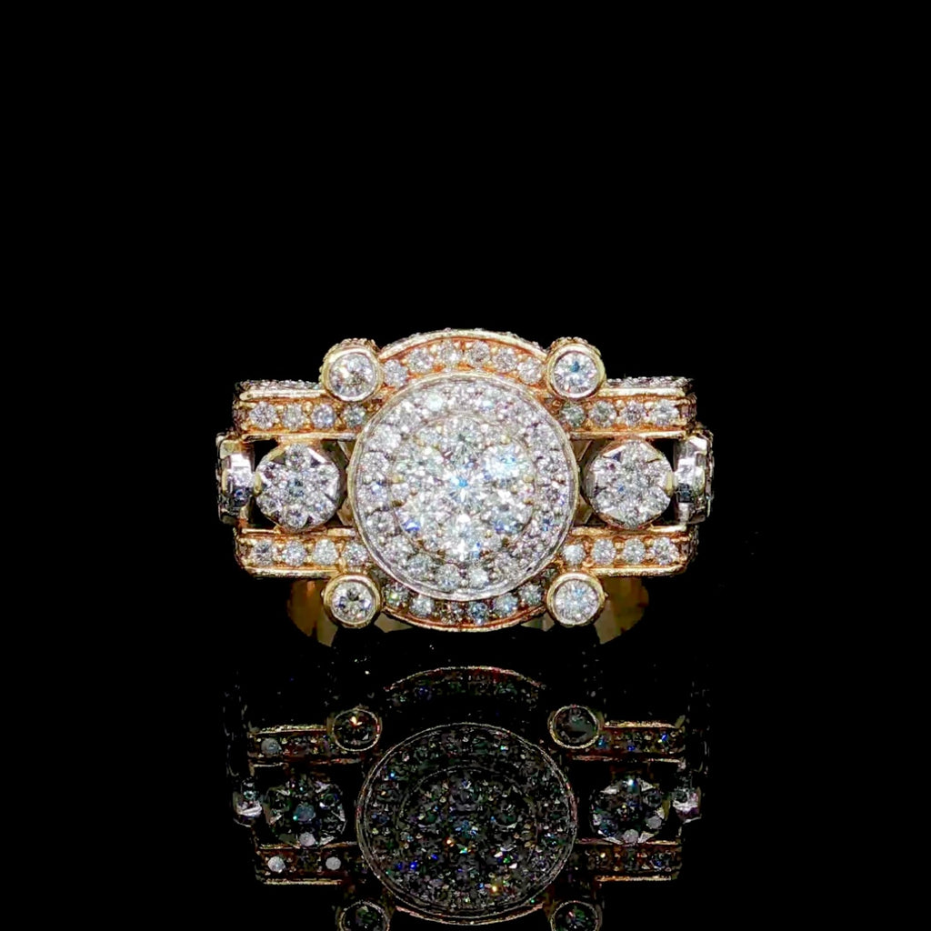 6.5 ct Diamond Mens Ring- il Castello 14k Gold