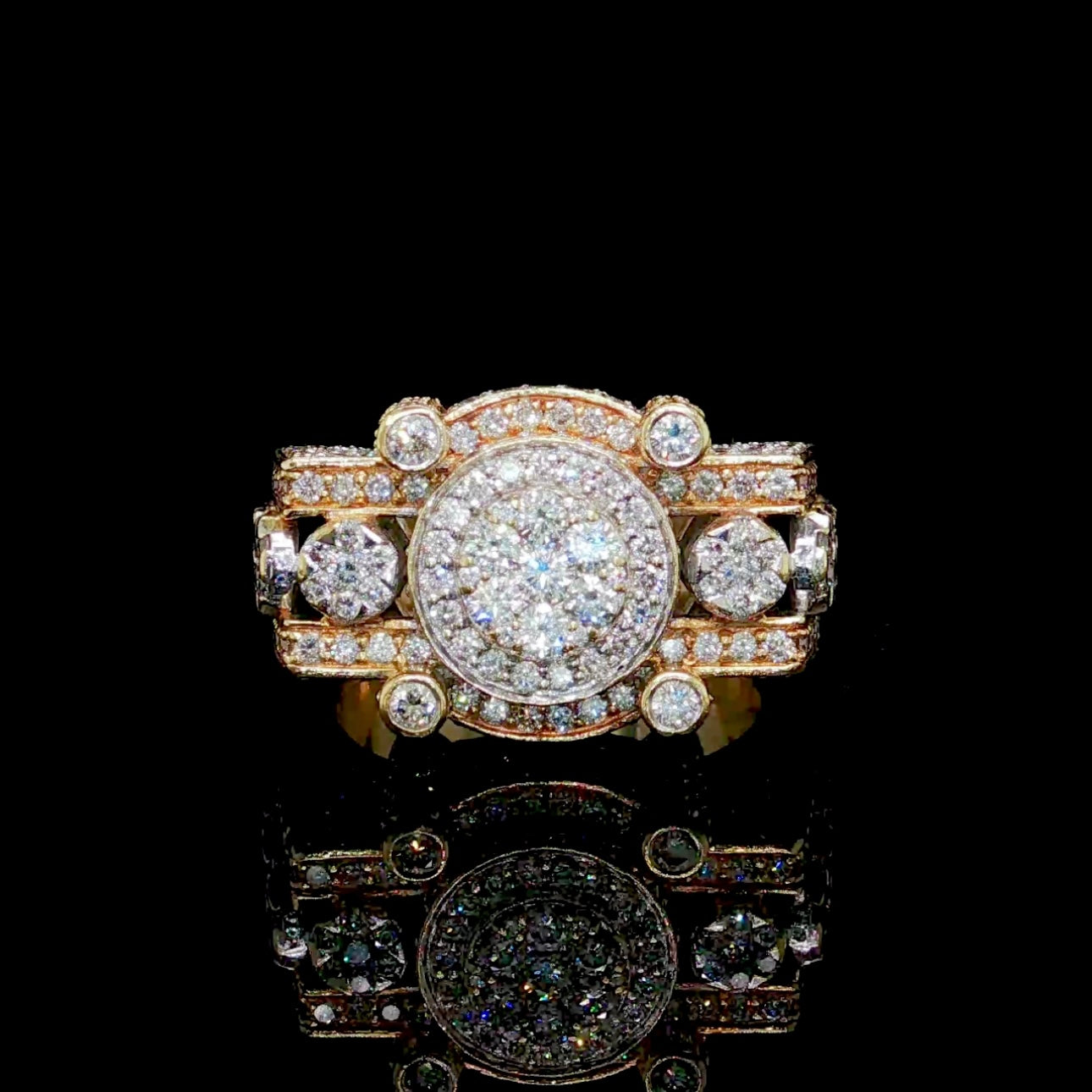 6.5 ct Diamond Mens Ring- il Castello 14k Gold
