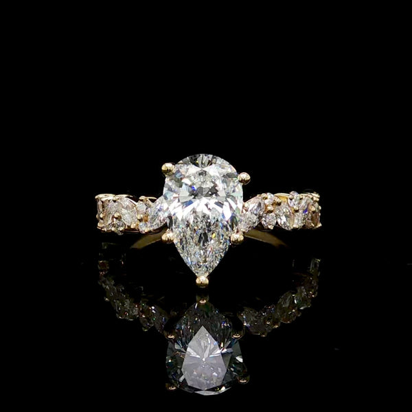 Diamond Pear Cut Engagement Ring