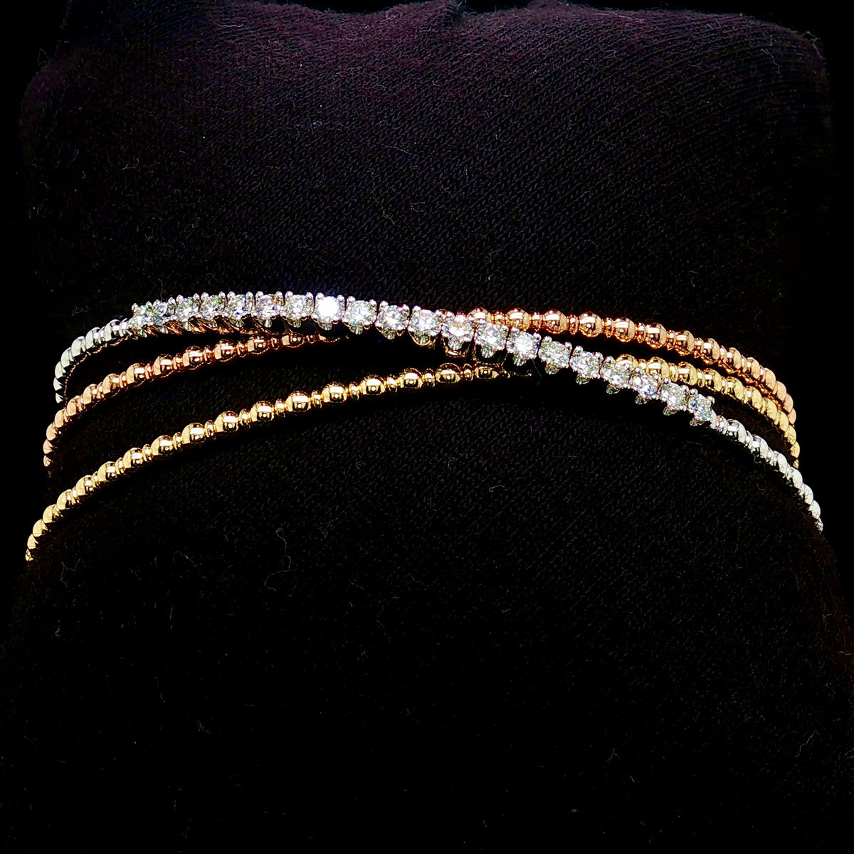 3 Layer Flexible Diamond Bangle