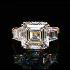 Asscher Cut Hidden Halo Engagement Ring