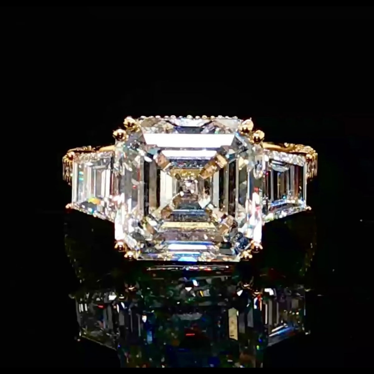 Asscher Cut Hidden Halo Engagement Ring