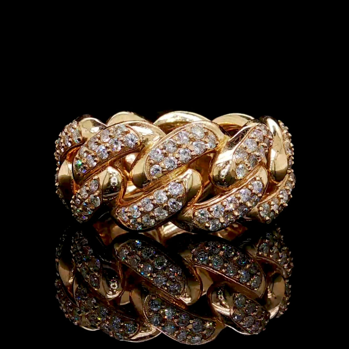 12.5MM Diamond Cuban Link Ring