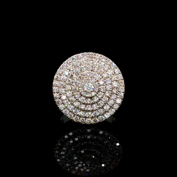 14k White Gold Diamond Round Men’s Ring