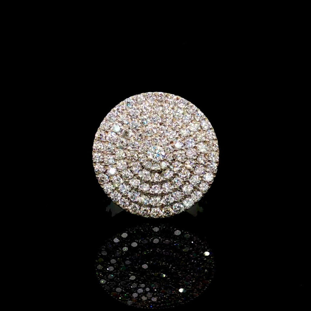 14k White Gold Diamond Round Men’s Ring