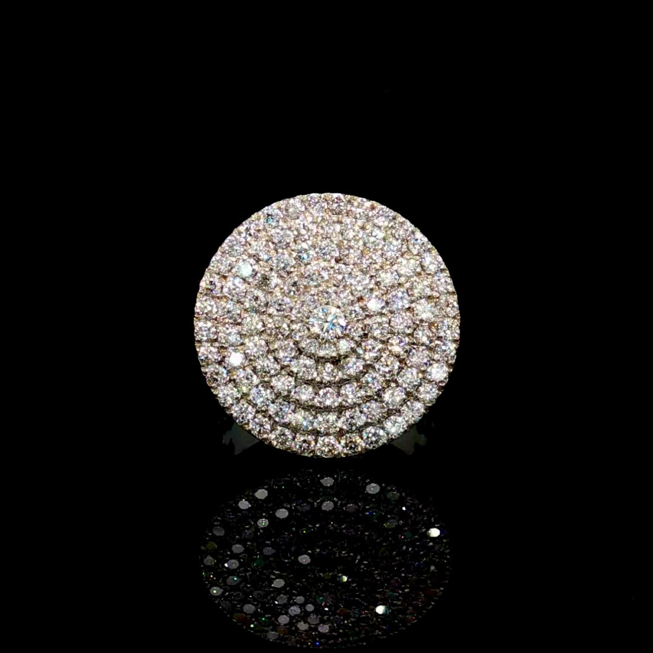 14k White Gold Diamond Round Men’s Ring
