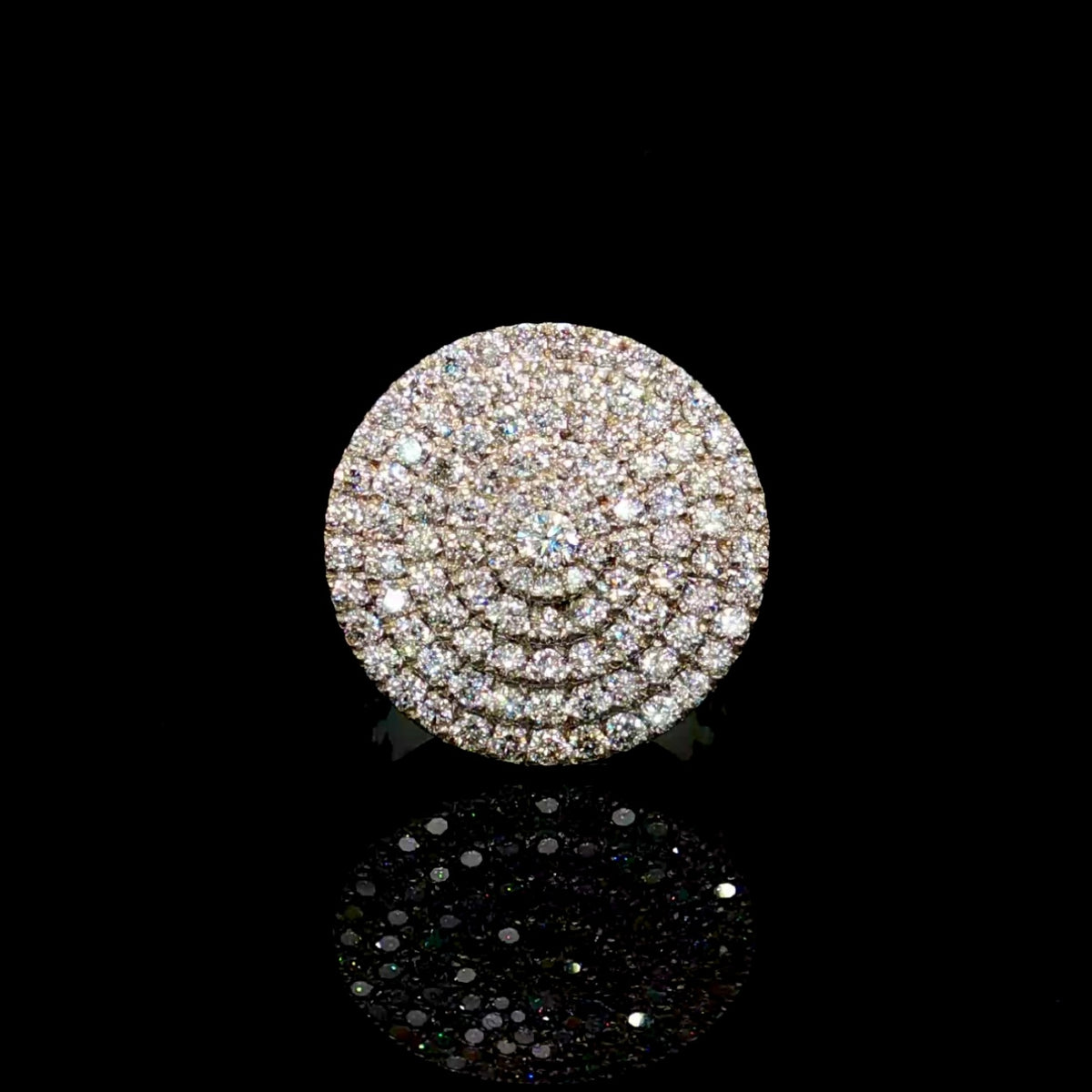 14k White Gold Diamond Round Men’s Ring