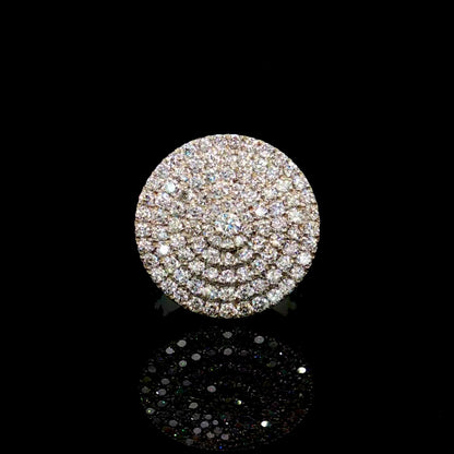 14k White Gold Diamond Round Men’s Ring