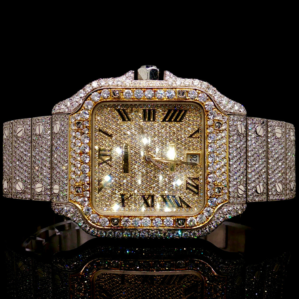 Diamond 19 CTW Cartier Santos Medium Two Tone