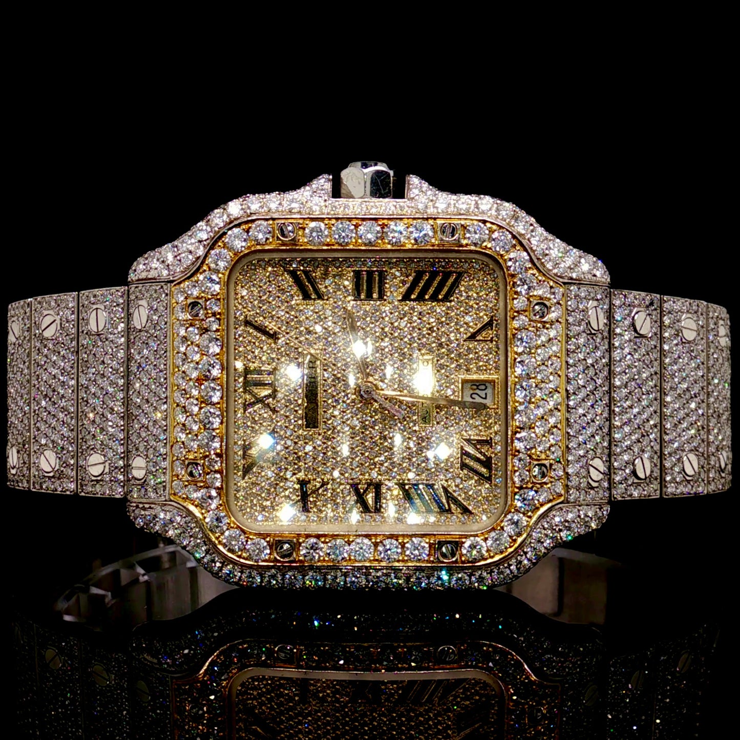 Diamond 19 CTW Cartier Santos Medium Two Tone