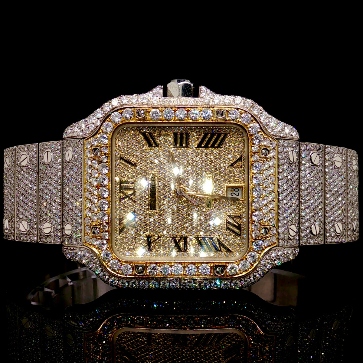 Diamond 19 CTW Cartier Santos Medium Two Tone