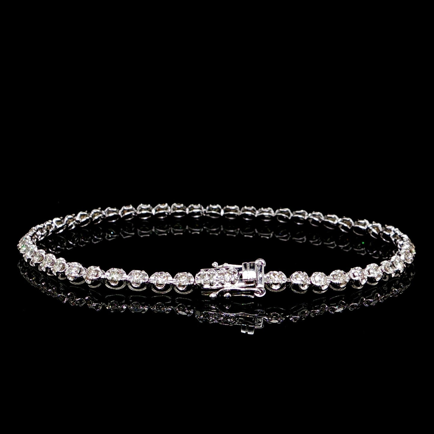 3MM Platinum Diamond Tennis Bracelet