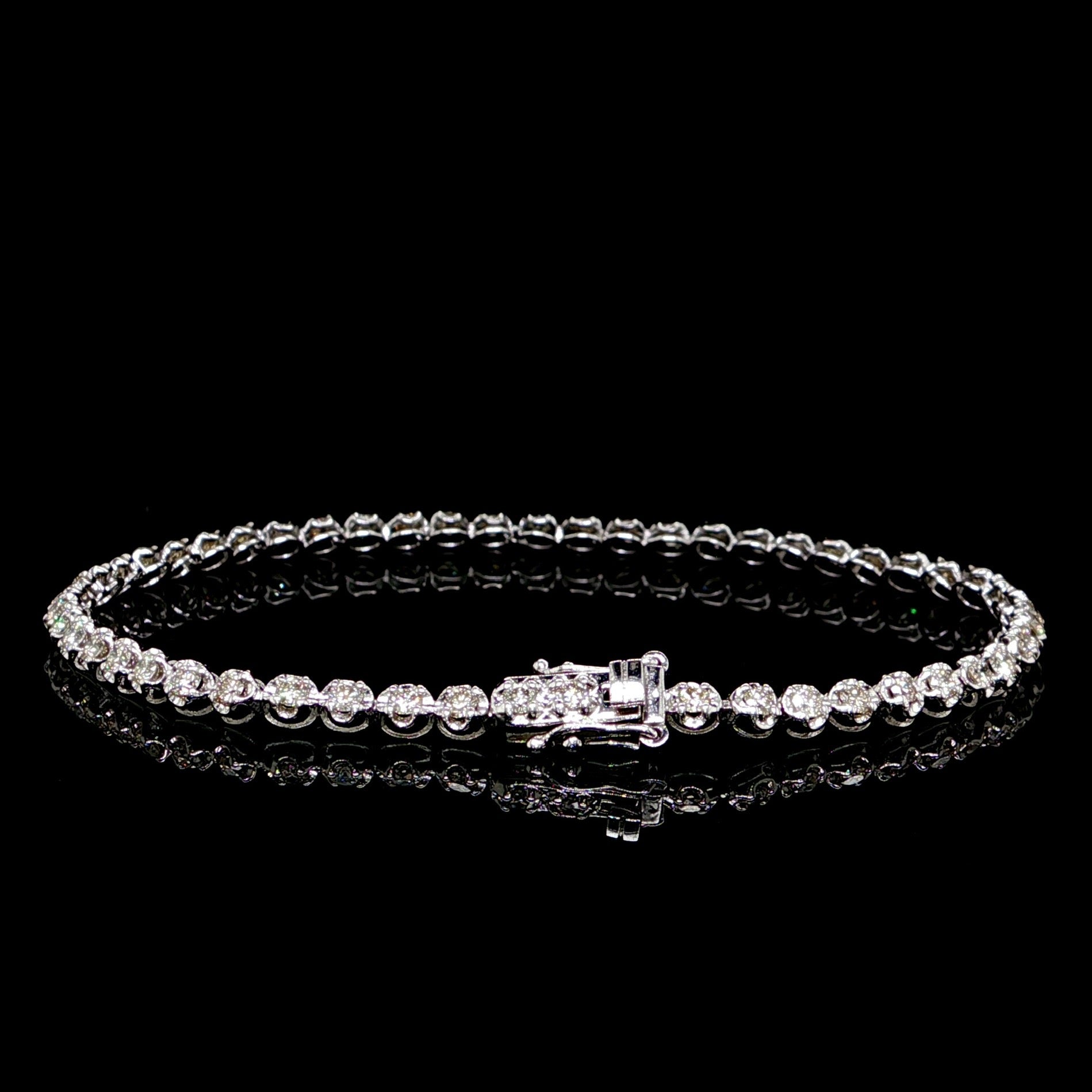 3MM Platinum Diamond Tennis Bracelet