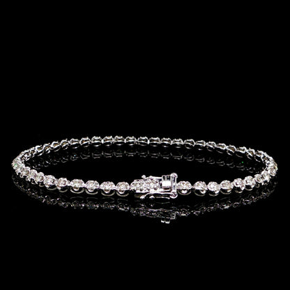 3MM Platinum Diamond Tennis Bracelet
